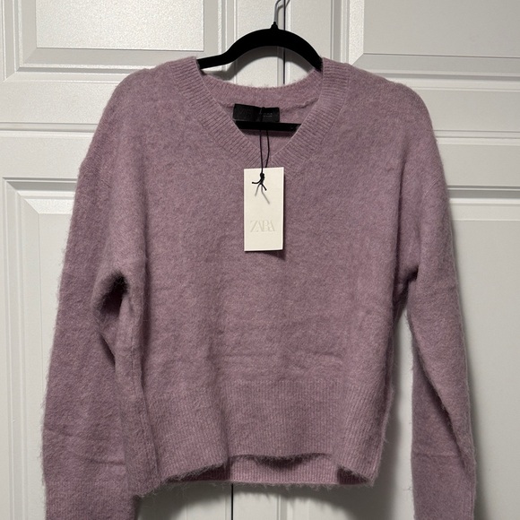 Zara Women's Lavender Crew Neck Sweater - Picture 1 of 4